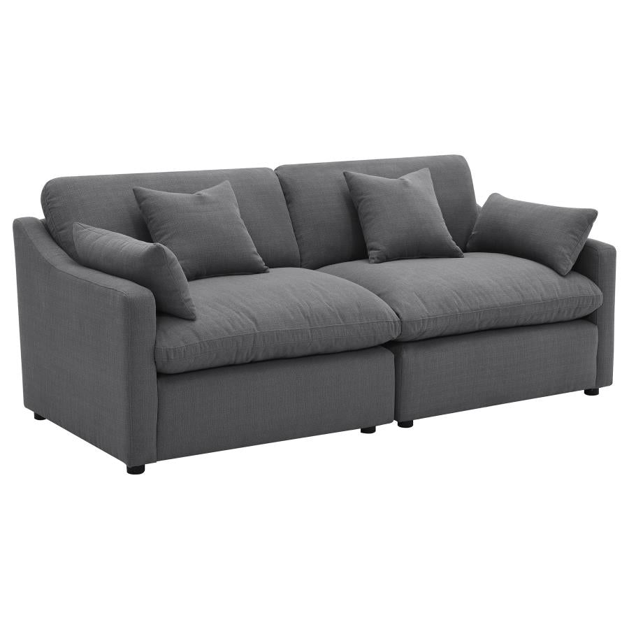 Hobson Upholstered Sectional Pieces Charcoal