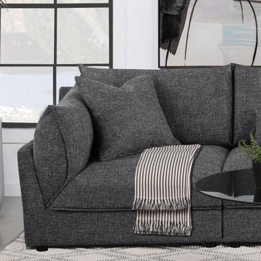 Sasha Upholstered Corner / LAF / RAF Chair Barely Black