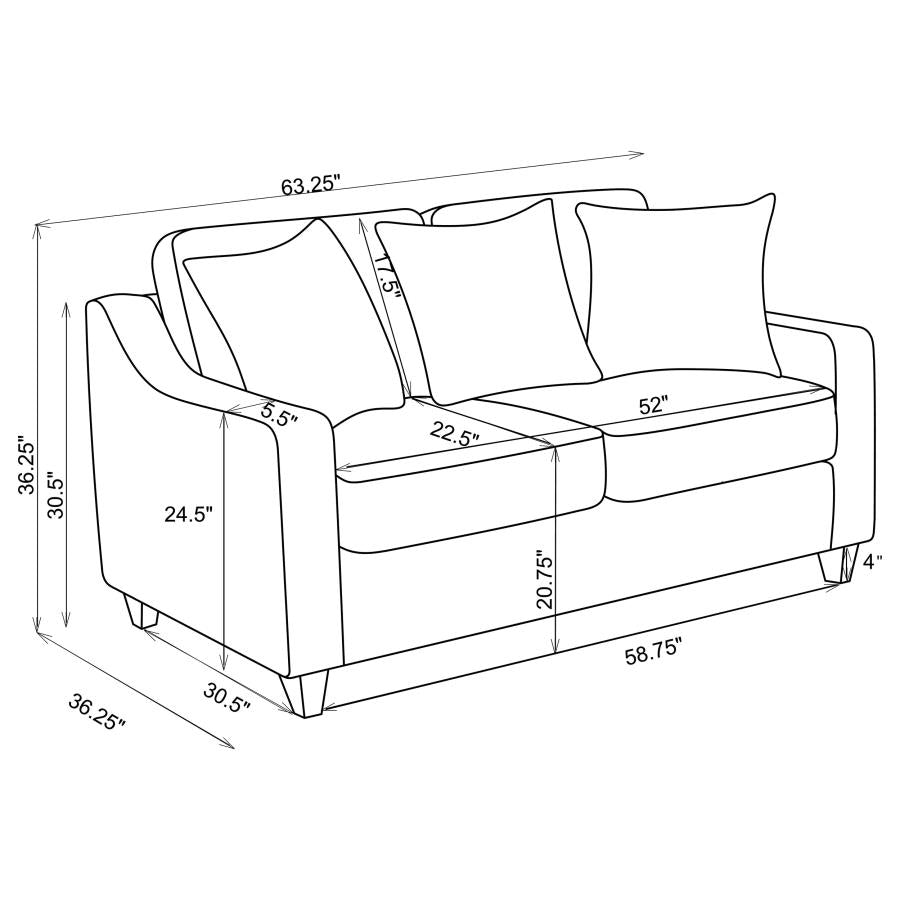 Christine - Upholstered Sloped Arm Loveseat - Beige