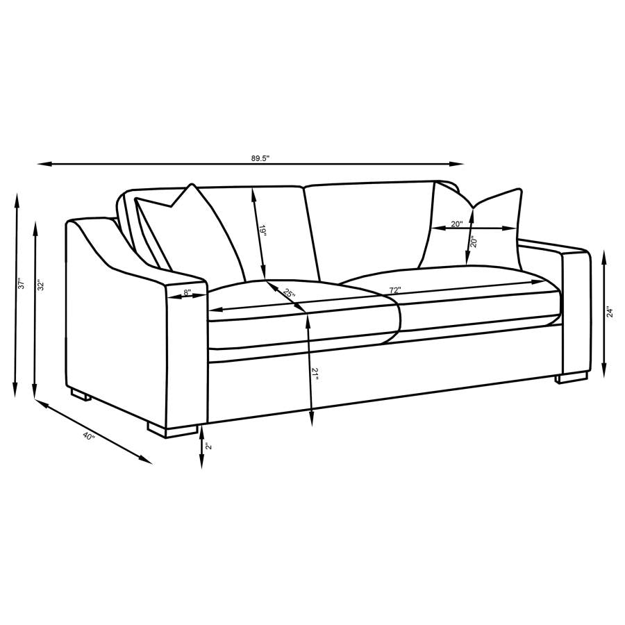 Ashlyn - Upholstered Track Arm Sofa Set