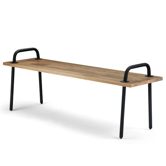 Berkeley - Entryway Bench Light Brown 55.5"W x 15.5"D x 16.1"H by Simpli-Home | Bel Furniture