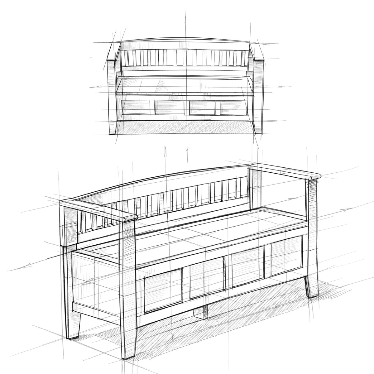 Brooklyn - Entryway Storage Bench - Farmhouse Gray