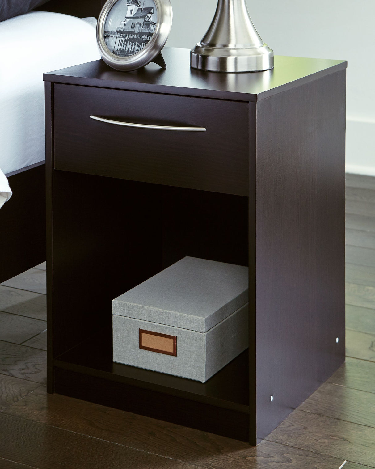 Finch - Black - One Drawer Night Stand by Signature Design by Ashley® | Bel Furniture