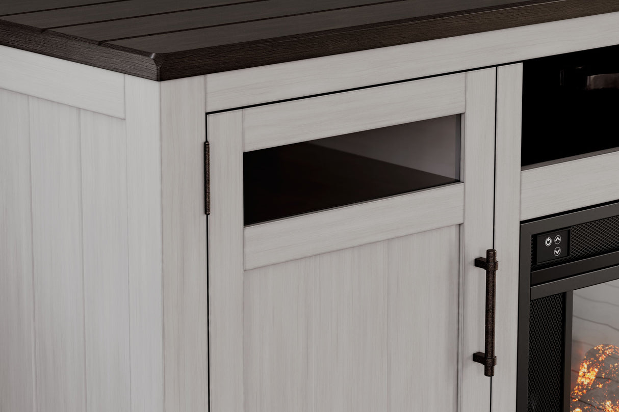 Darborn - Gray / Brown - 88" TV Stand With Electric Infrared Fireplace Insert by Signature Design by Ashley® | Bel Furniture