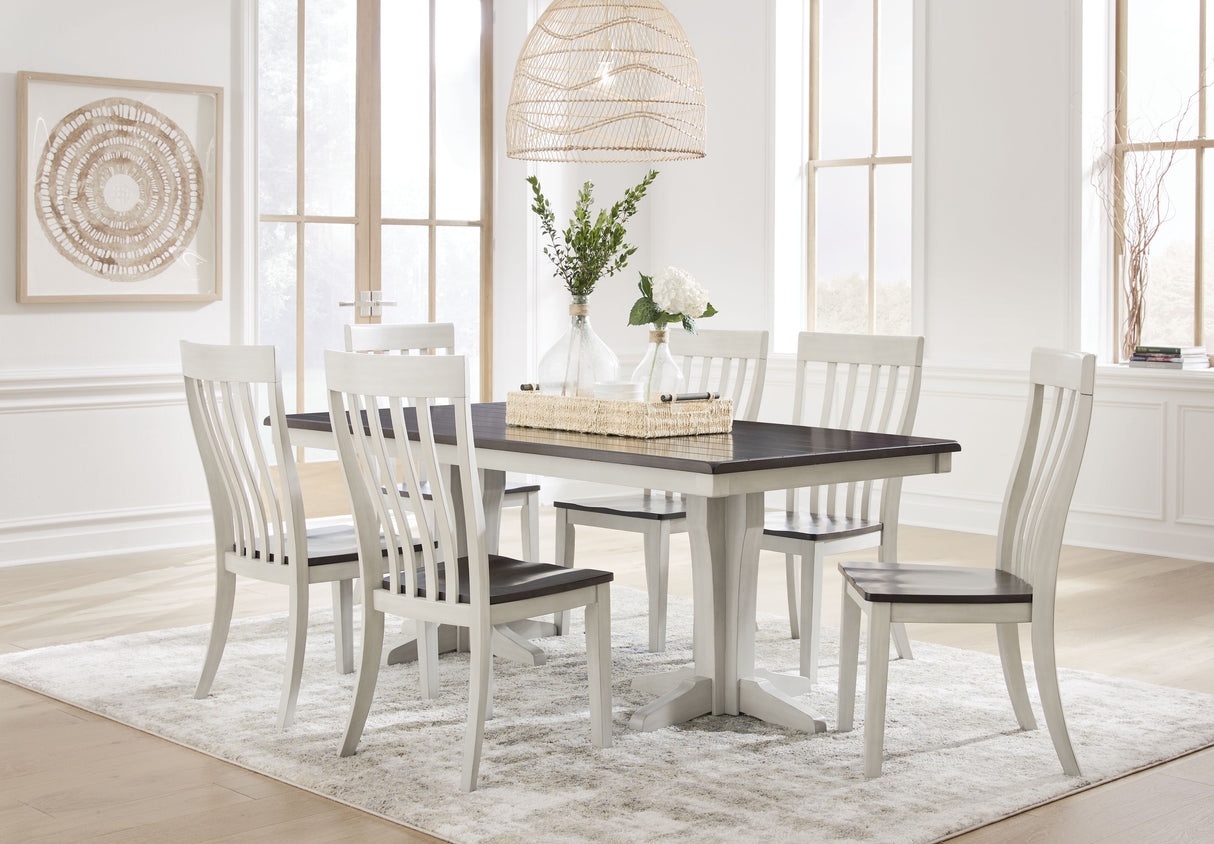 Darborn - Dining Room Set Dark Gray 8 Pc. - Dining Table, 6 Side Chairs by Signature Design by Ashley® | Bel Furniture