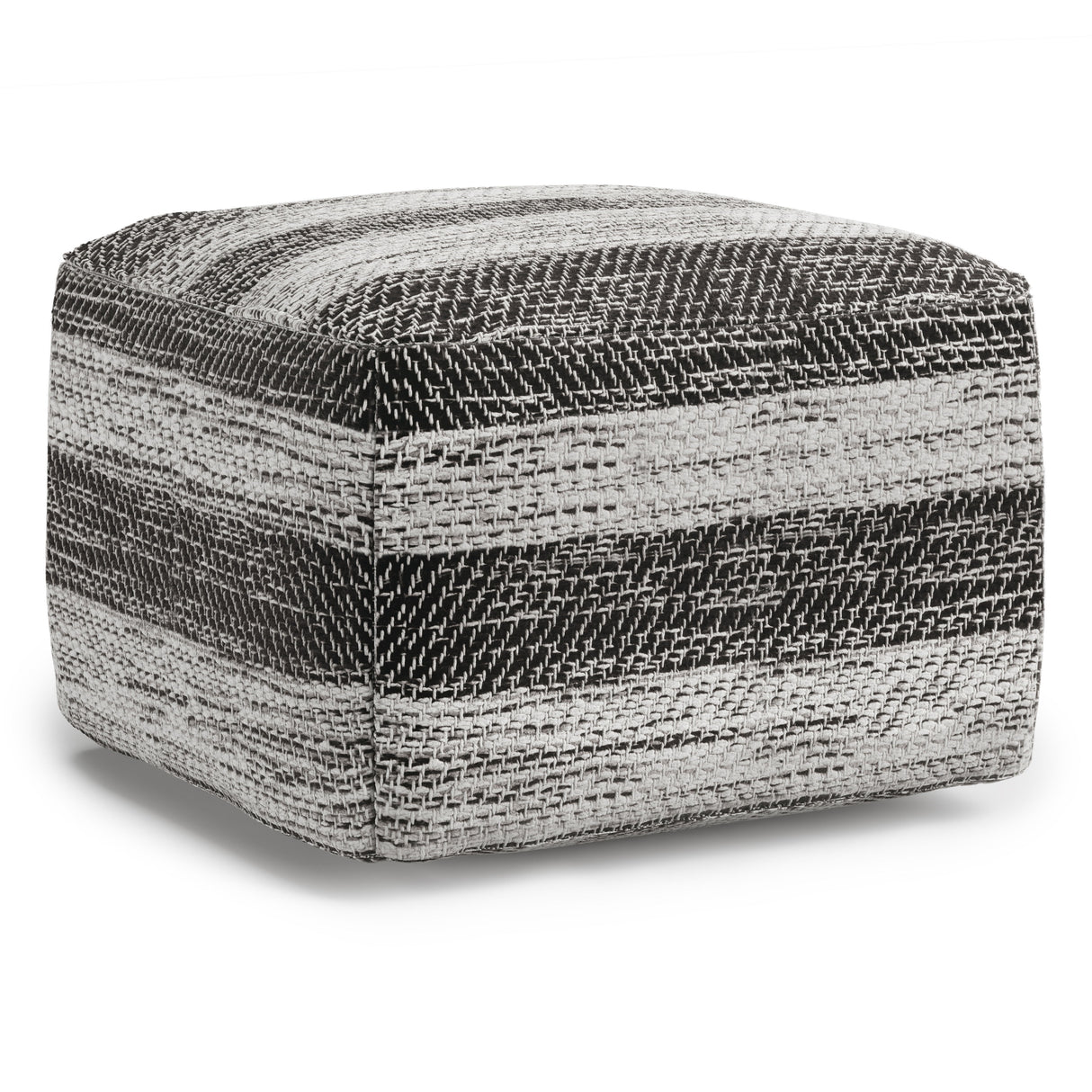 Clay - Square Pouf, Upholstered Black by Simpli-Home | Bel Furniture