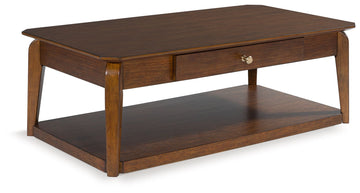 Trenmour - Medium Brown - Rectangular Cocktail Table by Signature Design by Ashley® | Bel Furniture