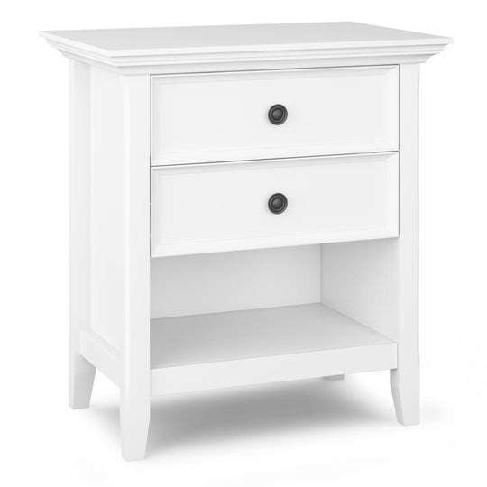 Amherst - Bedside Table, Handcrafted White by Simpli-Home | Bel Furniture