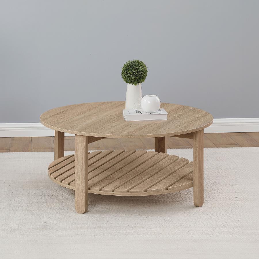 Fowler - 1 Shelf Round Engineered Wood Table by Coaster Fine Furniture | Bel Furniture