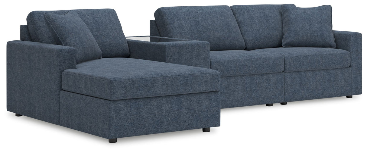 Modmax - Ink - Sectional Blue 4 Pc. Sectional With Laf Corner Chaise And Storage Console by Signature Design by Ashley® | Bel Furniture