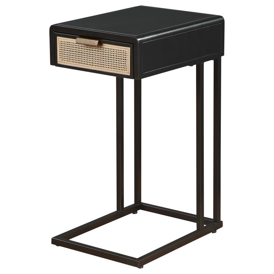 Amherst - 1-Drawer Radio Weave Cane Metal Side Table by Coaster Fine Furniture | Bel Furniture