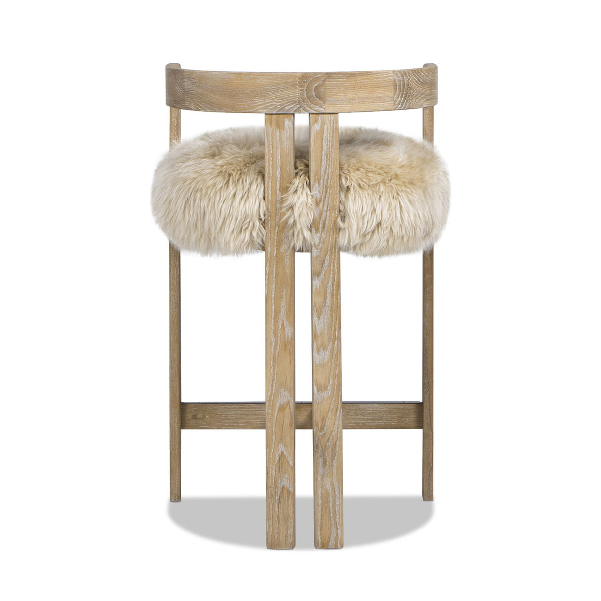 Millwick - Low Back Genuine Fur Counter Stool - Natural Blonde by Jennifer Taylor Home | Bel Furniture