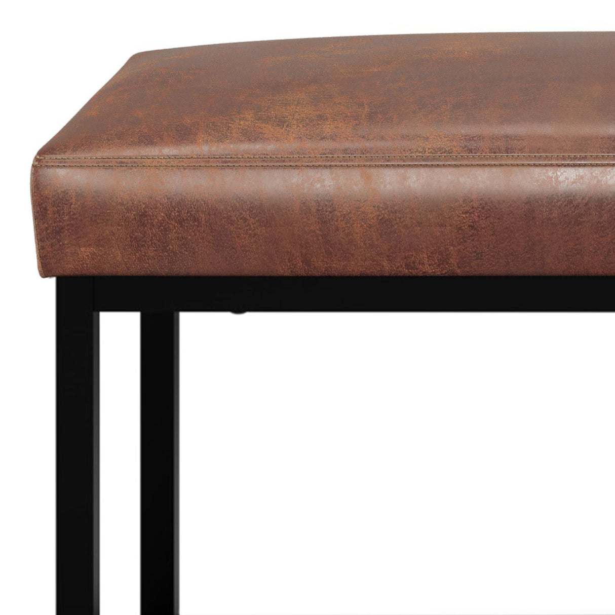 Reynolds - Ottoman Bench - Distressed Saddle Brown by Simpli-Home | Bel Furniture