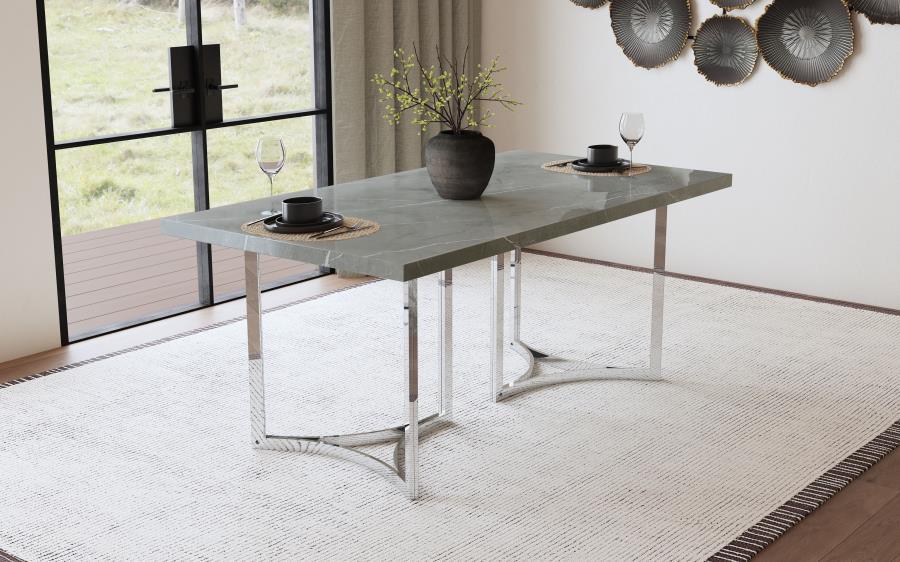 Sterling - Rectangular Dining Table - Gray by Coaster Fine Furniture | Bel Furniture