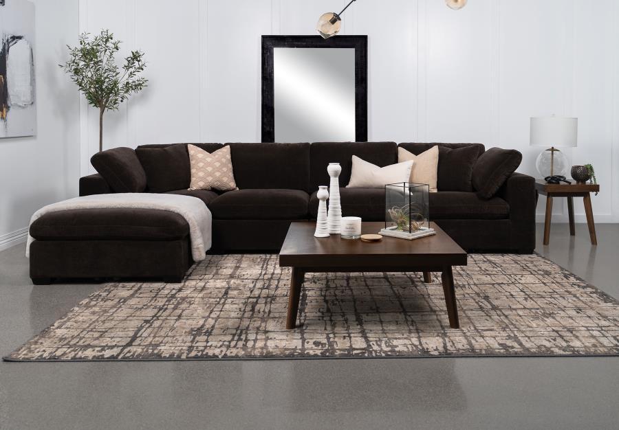 Lakeview - 5-Piece Upholstered Modular Sectional Sofa Dark Brown by Coaster Fine Furniture | Bel Furniture