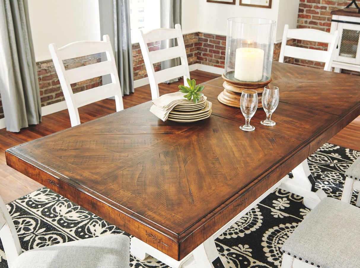 Valebeck - White / Brown - Rectangular Dining Room Table by Signature Design by Ashley® | Bel Furniture