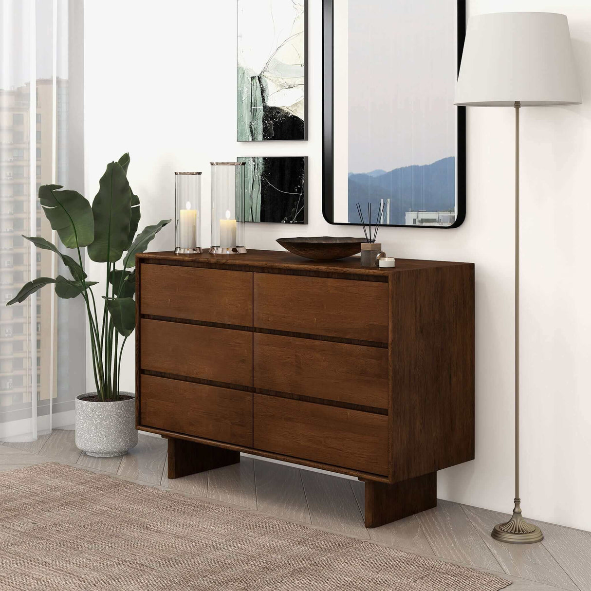 Dubrovnik - Mid-Century Modern Dresser With 6 Drawers - Brown by Ashcroft Furniture | Bel Furniture