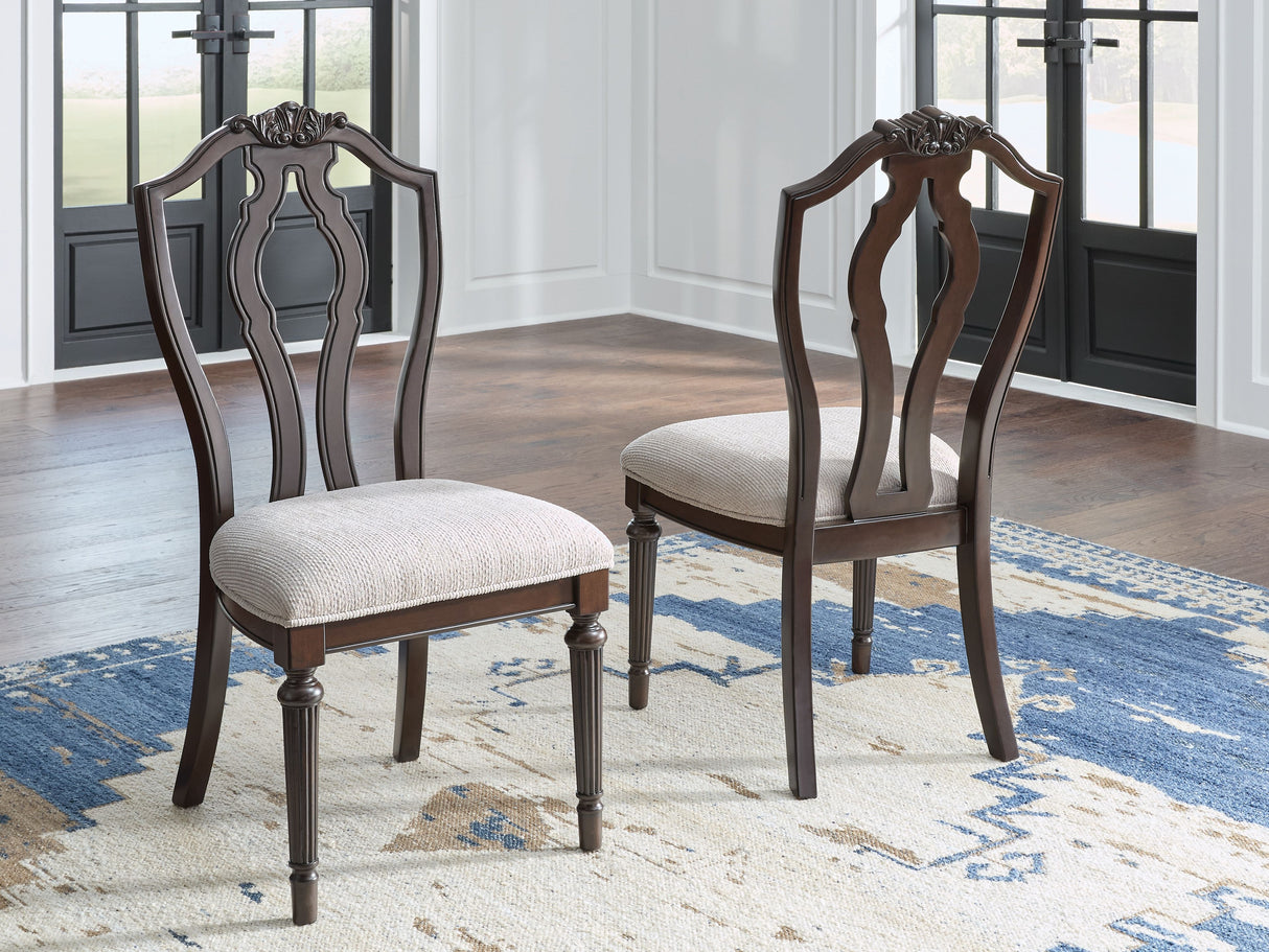 Lavinton - Brown - 8 Pc. - Dining Room Extension Table, 6 Side Chairs, Server by Signature Design by Ashley® | Bel Furniture