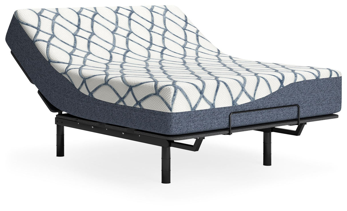 12 Inch Chime Elite 2.0 - White / Blue - California King Mattress by Sierra Sleep® by Ashley | Bel Furniture