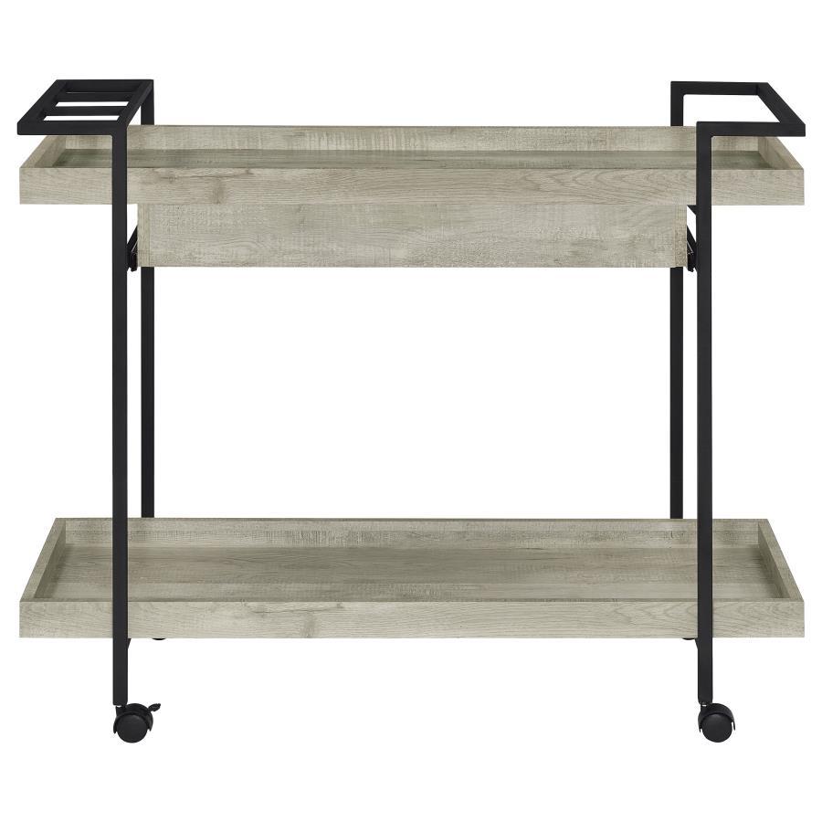 Ventura - 1-Drawer Engineered Wood Bar Cart - Gray Driftwood by Coaster Fine Furniture | Bel Furniture