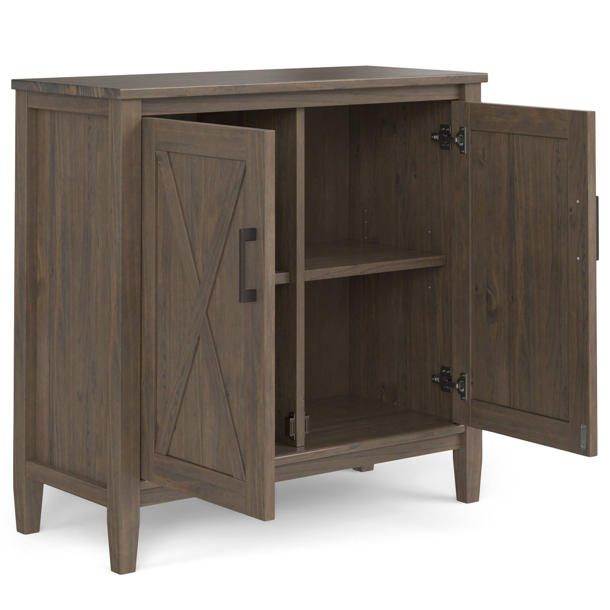 Ela - Low Storage Cabinet - Smoky Brown by Simpli-Home | Bel Furniture