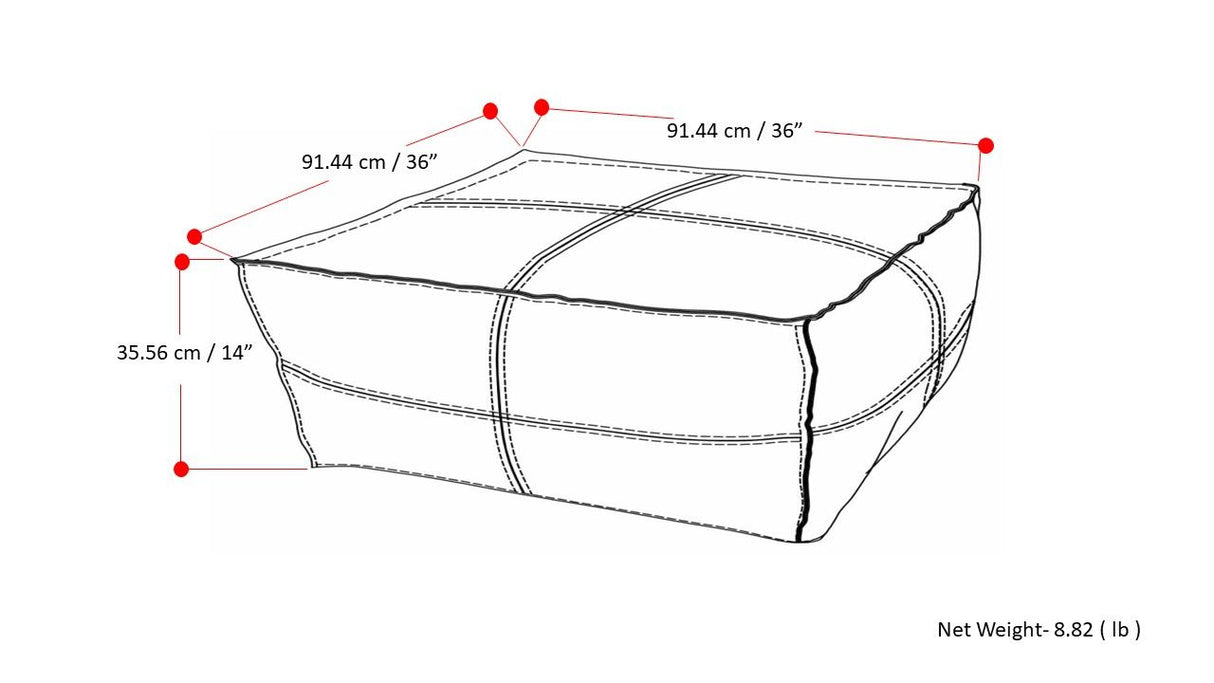 Brody - Large Square, Coffee Table Pouf by Simpli-Home | Bel Furniture