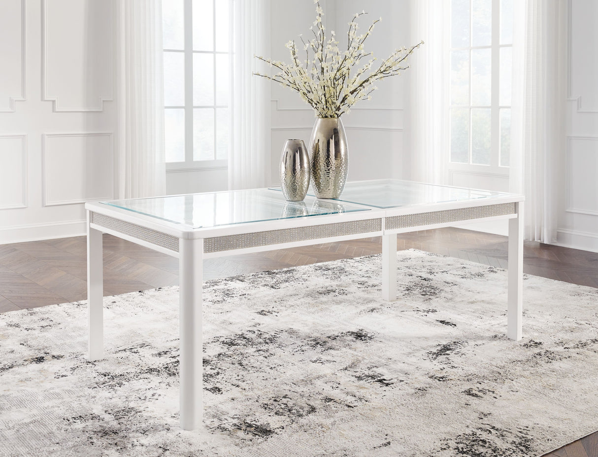Chalanna - White - Rectangular Dining Room Extension Table by Signature Design by Ashley® | Bel Furniture
