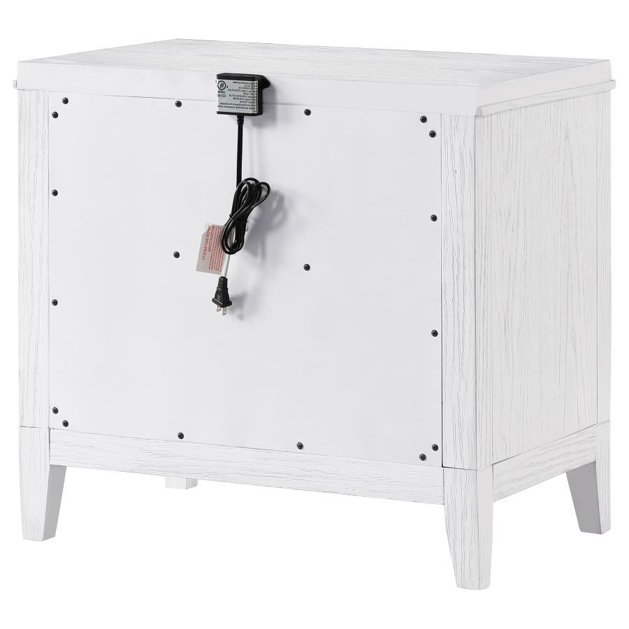 Marielle - 2-Drawer Nightstand Bedside Table - Distressed White by CoasterEveryday | Bel Furniture