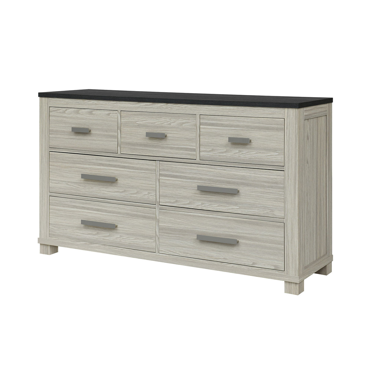 Augusta - Dresser, 7 Spacious Drawers, Block Feet - Beige Brown