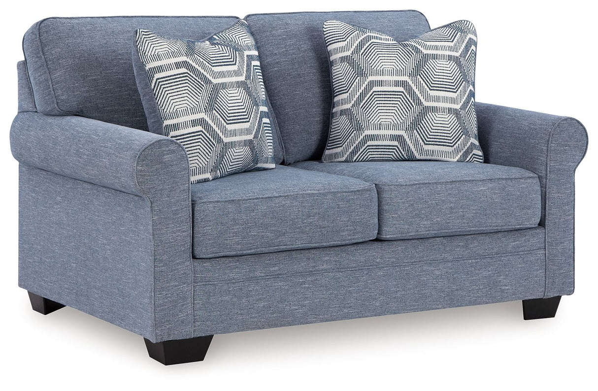 Carissa Manor - Denim - Loveseat by Benchcraft® | Bel Furniture