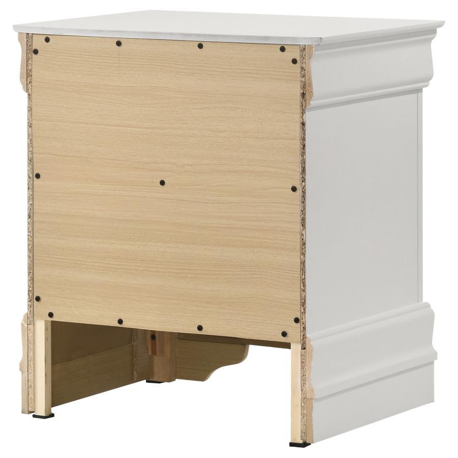 Louis Philippe - 2-Drawer Nightstand Bedside Table - White by Coaster Fine Furniture | Bel Furniture