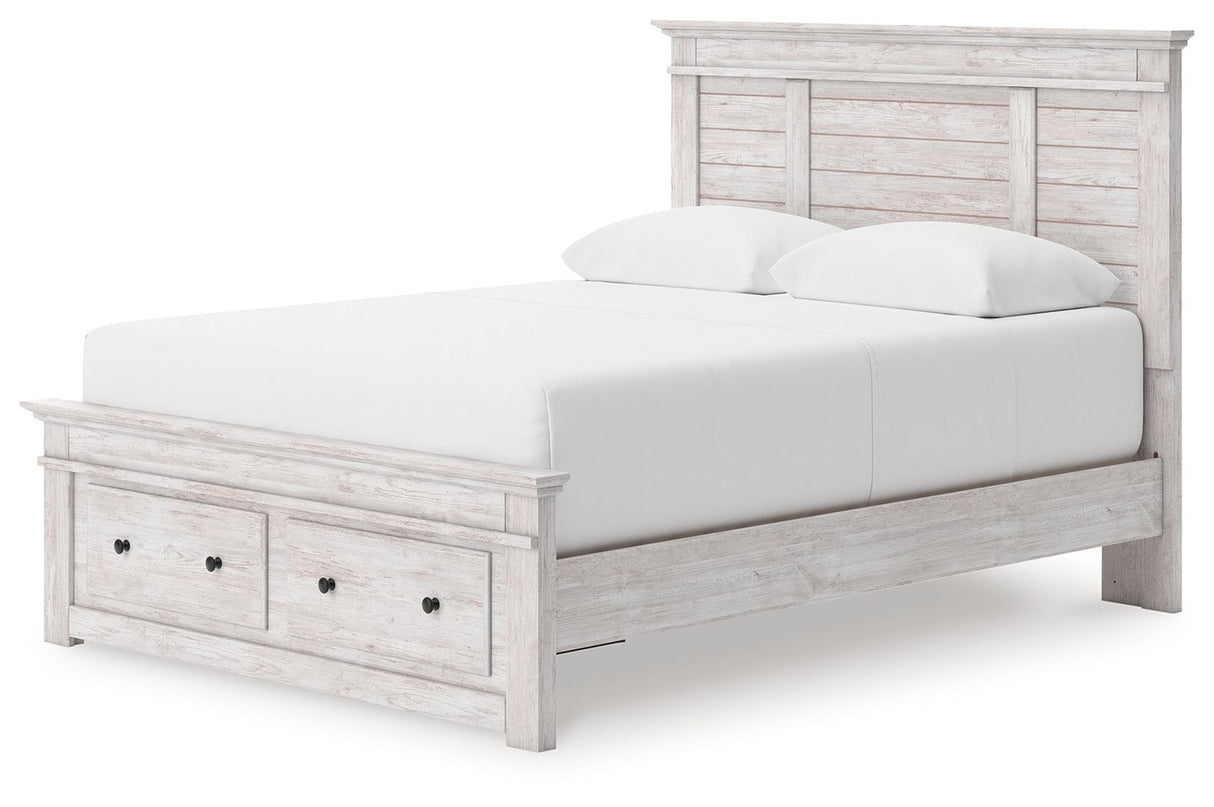 Makidern - Panel Storage Bed With Storage Footboard