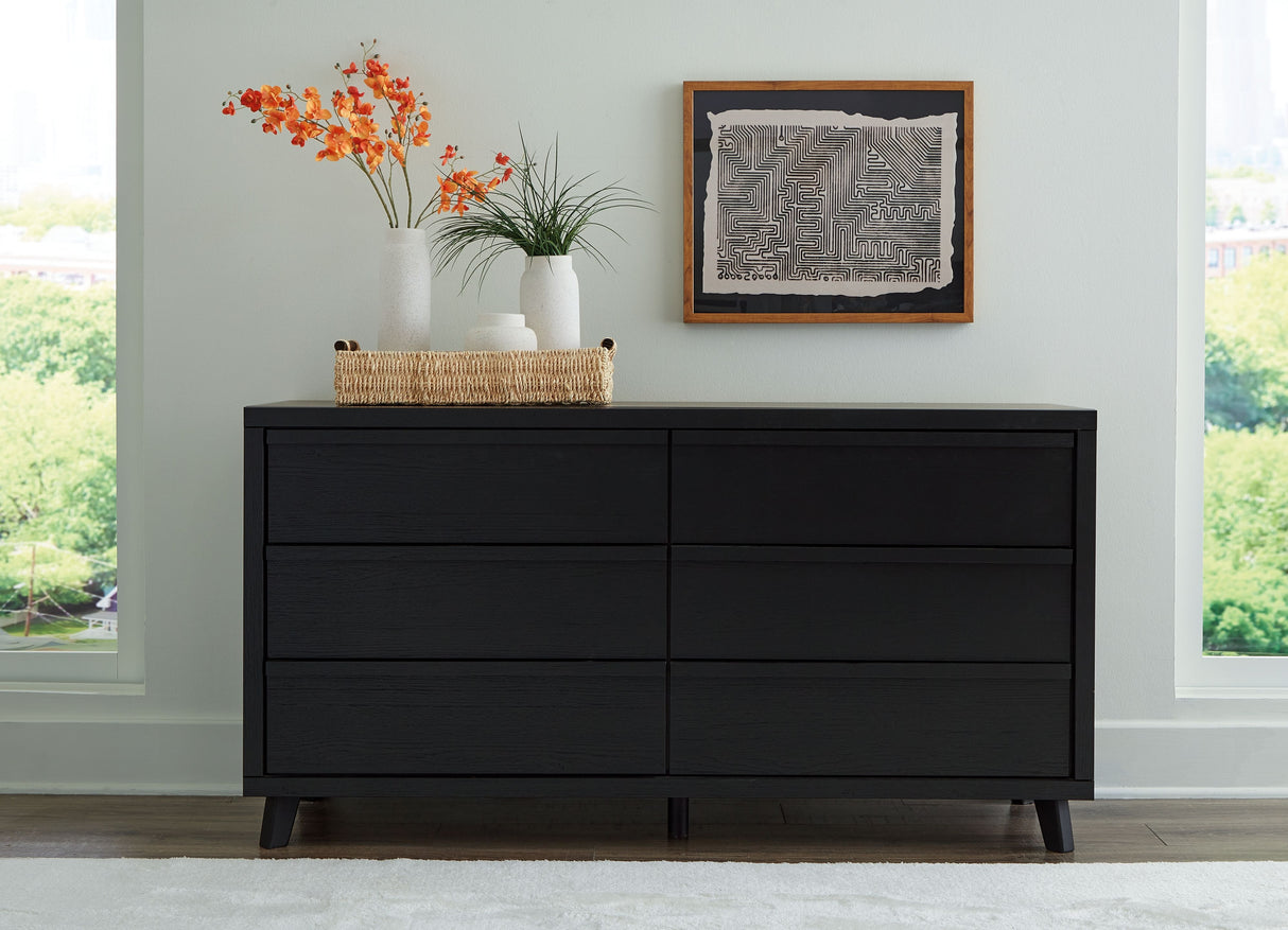 Danziar - Black - Six Drawer Dresser by Signature Design by Ashley® | Bel Furniture