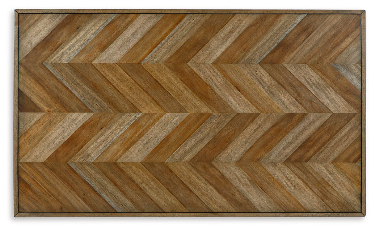 Blondon - Brown / Black - Rectangular Drm Table Set (Set of 7) by Signature Design by Ashley® | Bel Furniture