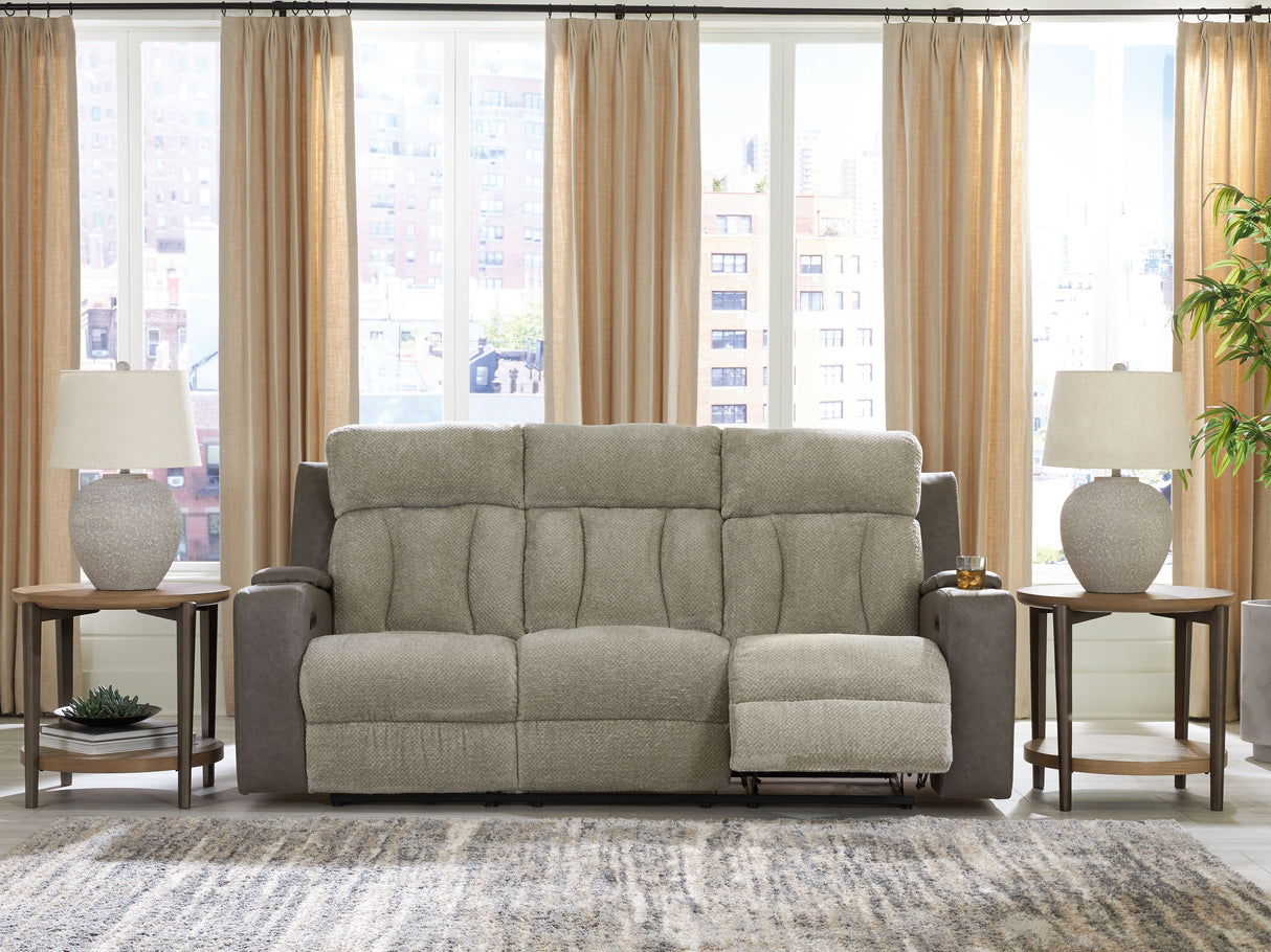 WhipLash - Sisal - Power Reclining Sofa With Adj Headrest by Signature Design by Ashley® | Bel Furniture