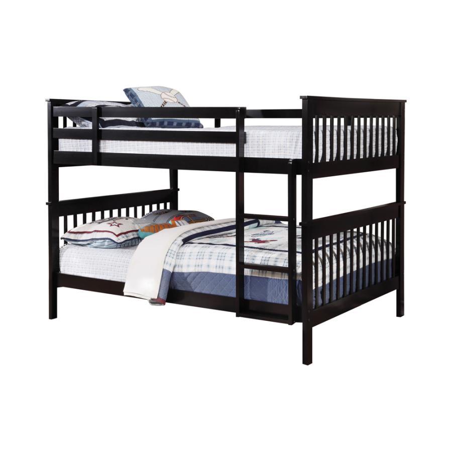 Chapman - Wood Bunk Bed Black Full over Full by CoasterEveryday | Bel Furniture