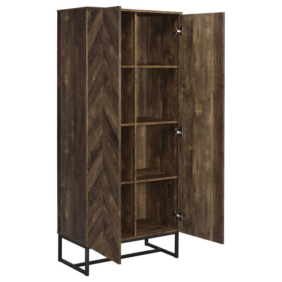 Carolyn - 2 Door Engineered Wood Accent Cabinet - Rustic Oak by CoasterEveryday | Bel Furniture