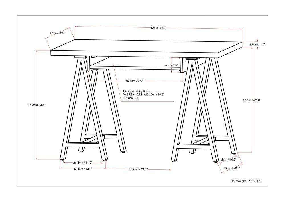 Sawhorse - Handcrafted Solid Desk