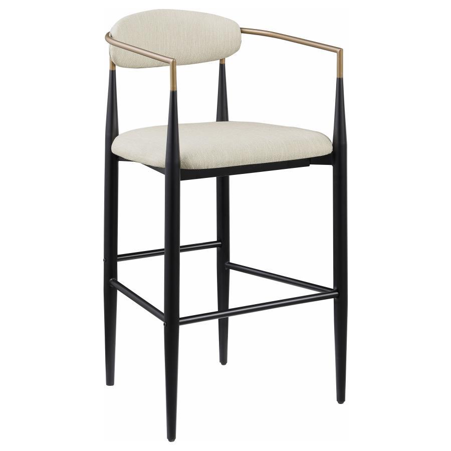Tina - Metal Pub Height Bar Stool With Upholstered Back And Seat (Set of 2) by Coaster Fine Furniture | Bel Furniture