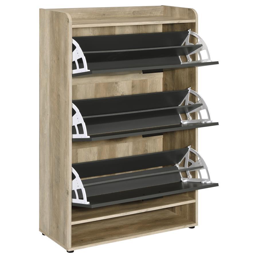 Denia - 3-Tier Engineered Wood Shoe Cabinet by CoasterEveryday | Bel Furniture