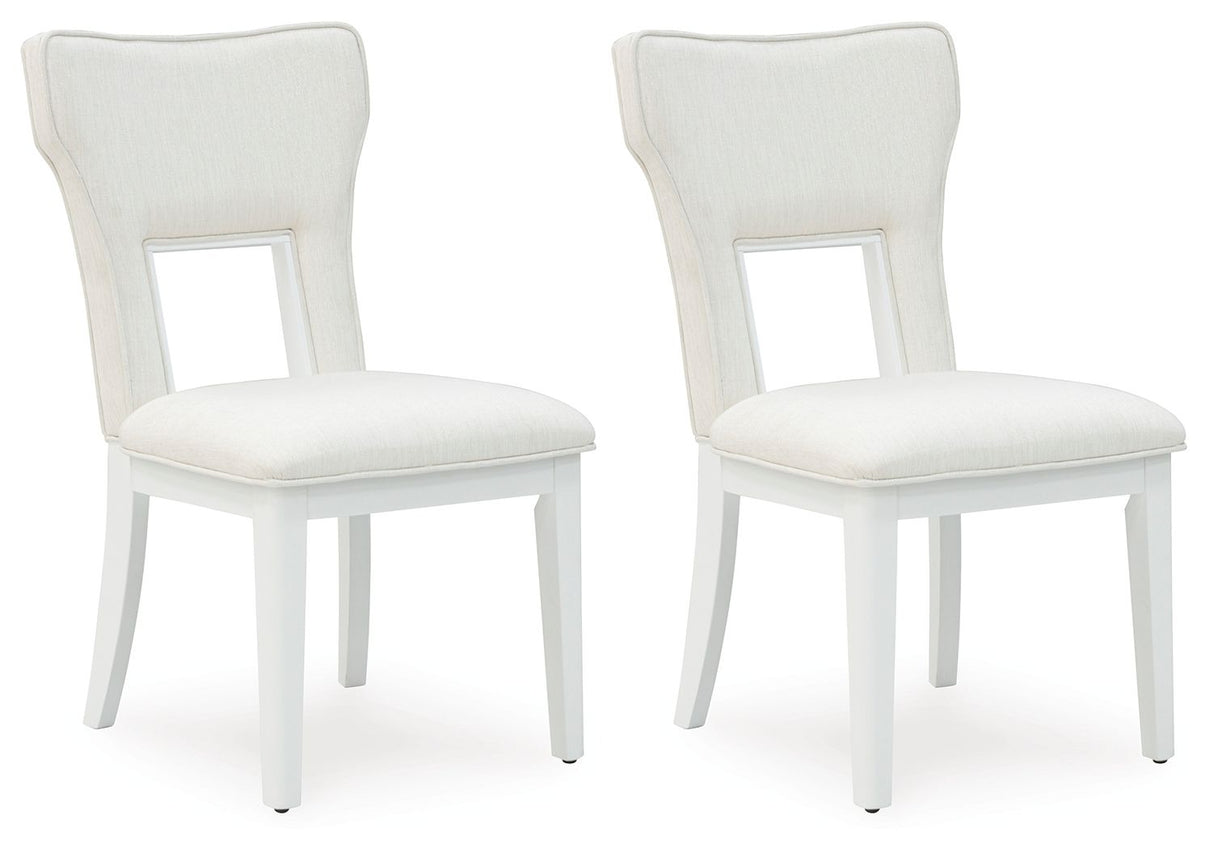 Chalanna - White - Dining Upholstered Side Chair (Set of 2) by Signature Design by Ashley® | Bel Furniture