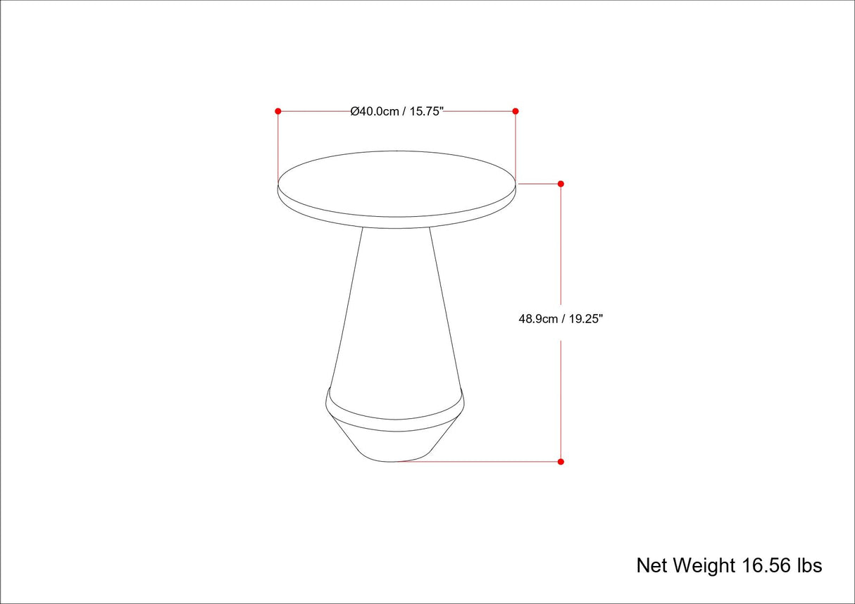 Gloria - Cast Aluminum Side Table - Black by Simpli-Home | Bel Furniture