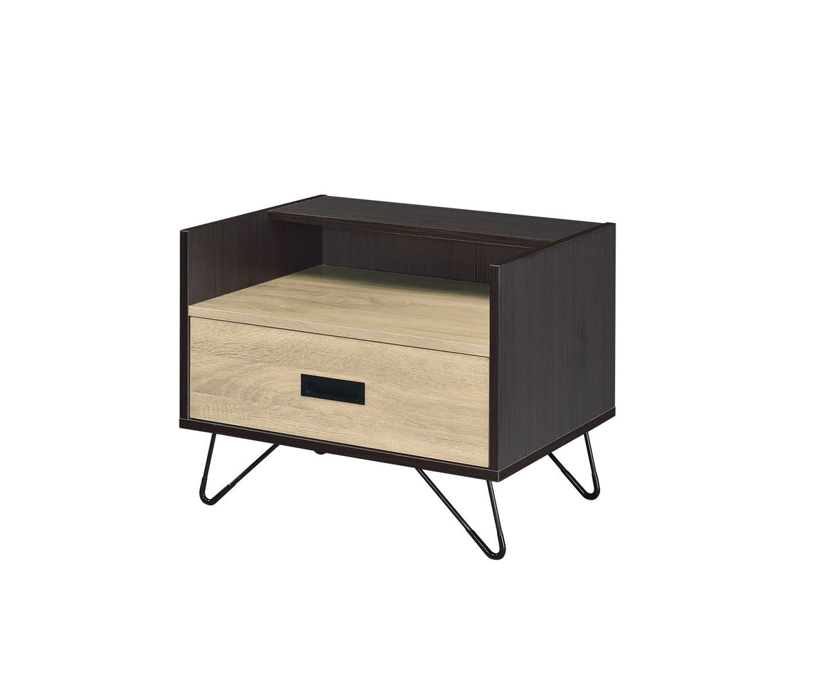 Melkree - Accent Table With Display & Utility Function - Oak / Black by Urban Nest | Bel Furniture