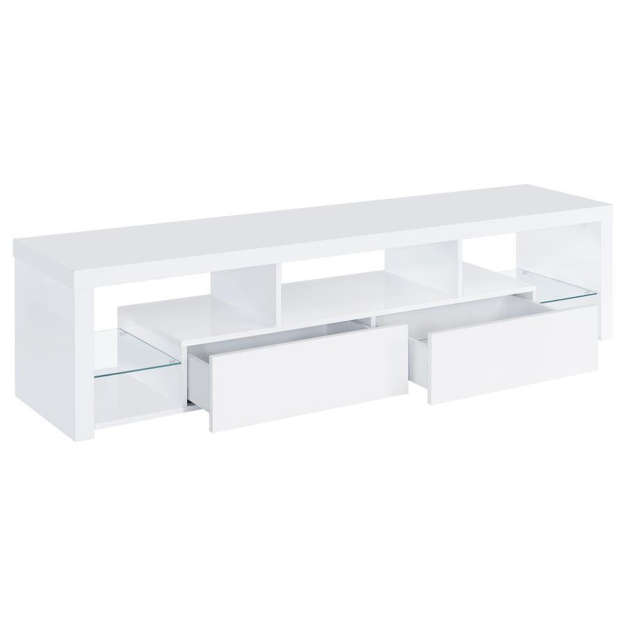Jude - 3 Piece TV Entertainment Center - White High Gloss by Coaster Fine Furniture | Bel Furniture