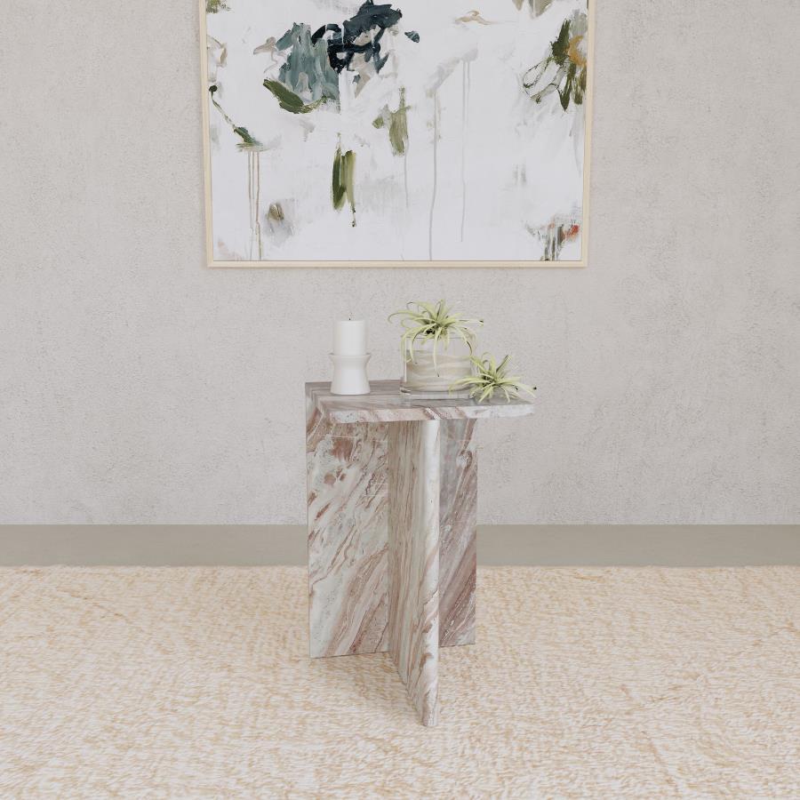 Bowdoin - Genuine Marble Accent Side Table - Gray by Coaster Fine Furniture | Bel Furniture