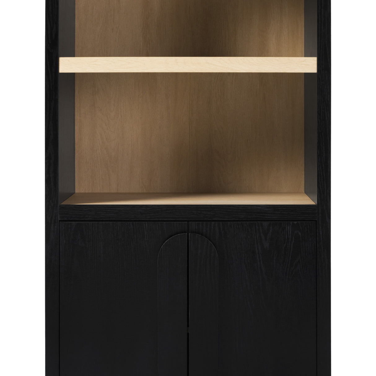 Modern 3 Shelf Open Arched Bookcase Cabinet