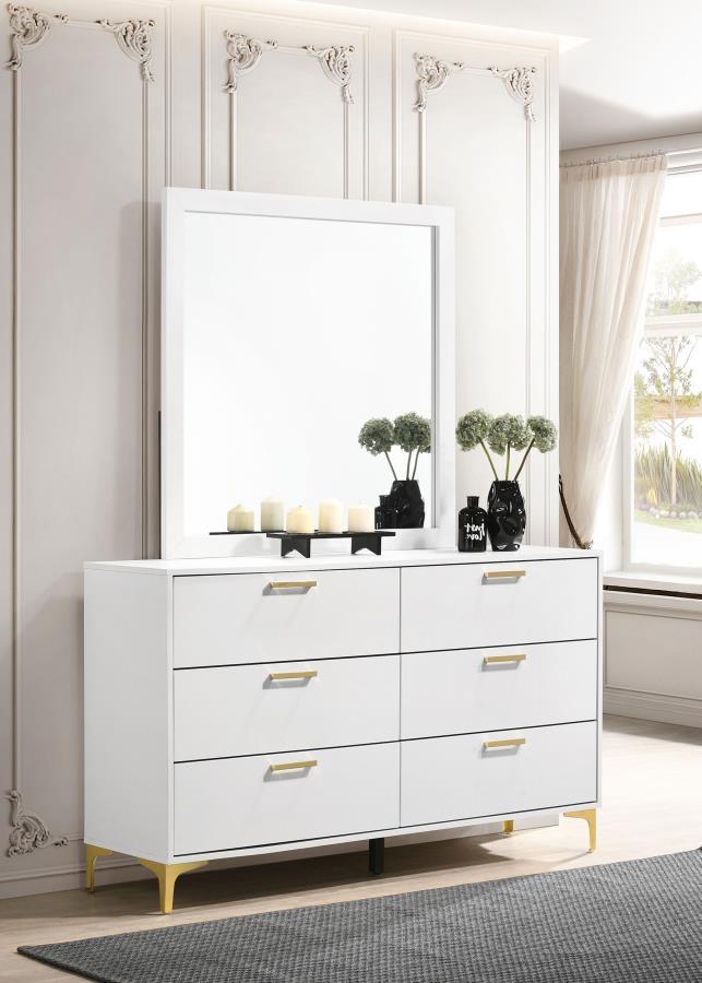 Kendall - 6-Drawer Dresser With Mirror by CoasterEveryday | Bel Furniture