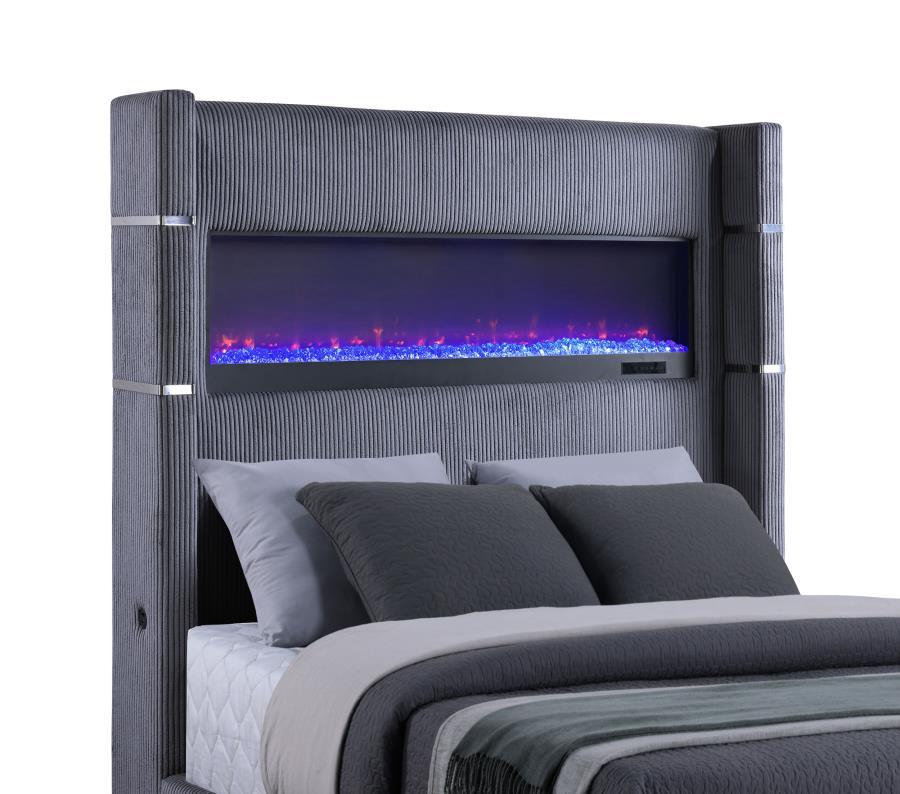 Tisdall - Upholstered Fireplace Bed by Coaster Fine Furniture | Bel Furniture