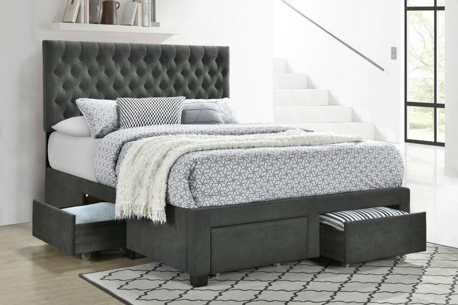 Soledad - Upholstered Storage Panel Bed by CoasterEssence | Bel Furniture