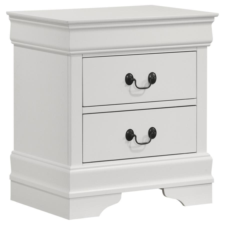 Louis Philippe - 2-Drawer Nightstand Bedside Table - White by Coaster Fine Furniture | Bel Furniture